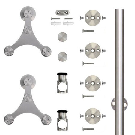 Designer Collection Stainless Steel 78" Triangle Strap Strap Sliding Door Hardware NT.1400.07WG.SS